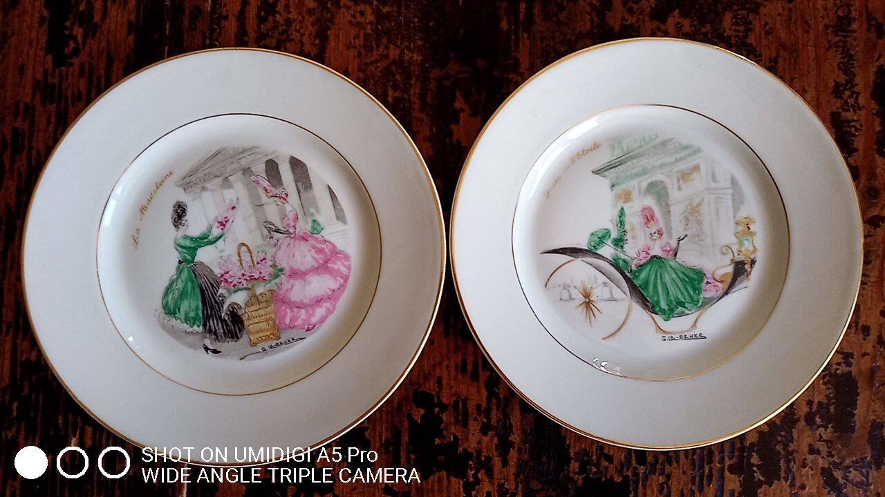 Gaston Le Beuze for ROBJ - 12 plates and 1 course - walk in Paris - faience