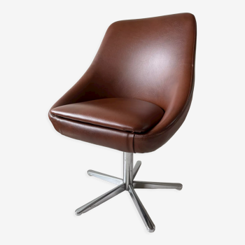 Swivel armchair 70s imitation leather