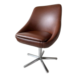 Swivel armchair 70s imitation leather