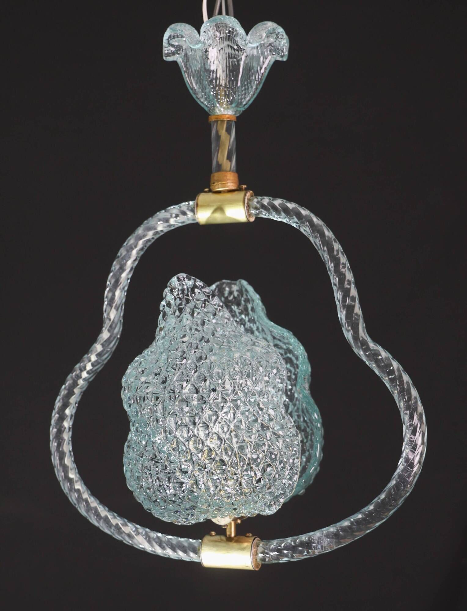 Charming Light Blu Murano Glass Chandelier by Barovier e Toso, 1950s