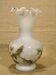 Old white opaline vase decorated with thistles in painted relief 23.6 cm high