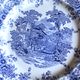 A set of 6 flat plates pairs Sarreguemines Lunéville Blue Flowers.