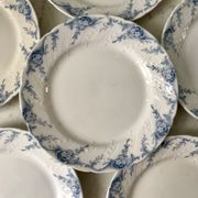 set of dessert plates in K&G Lunéville Iron Earth model "Angèle" late 19th century