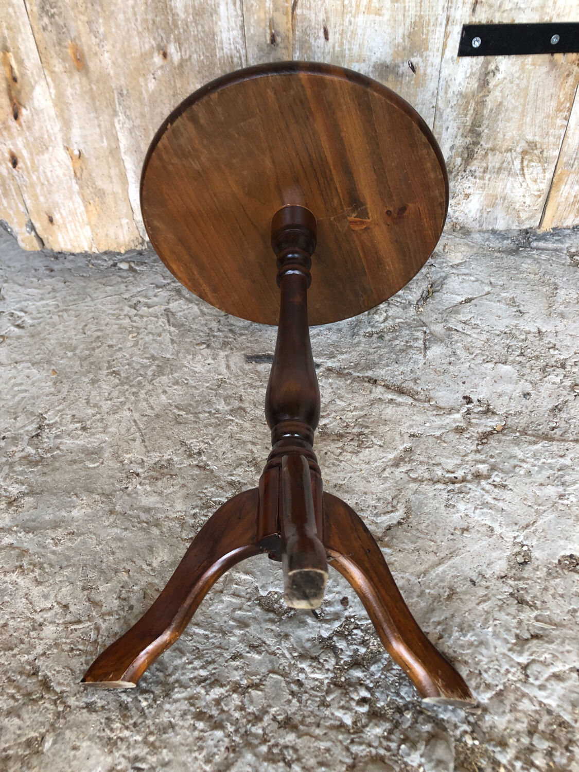 Triple harness wood cherry round tray