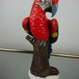 Enamelled ceramic parrot signed Maillard