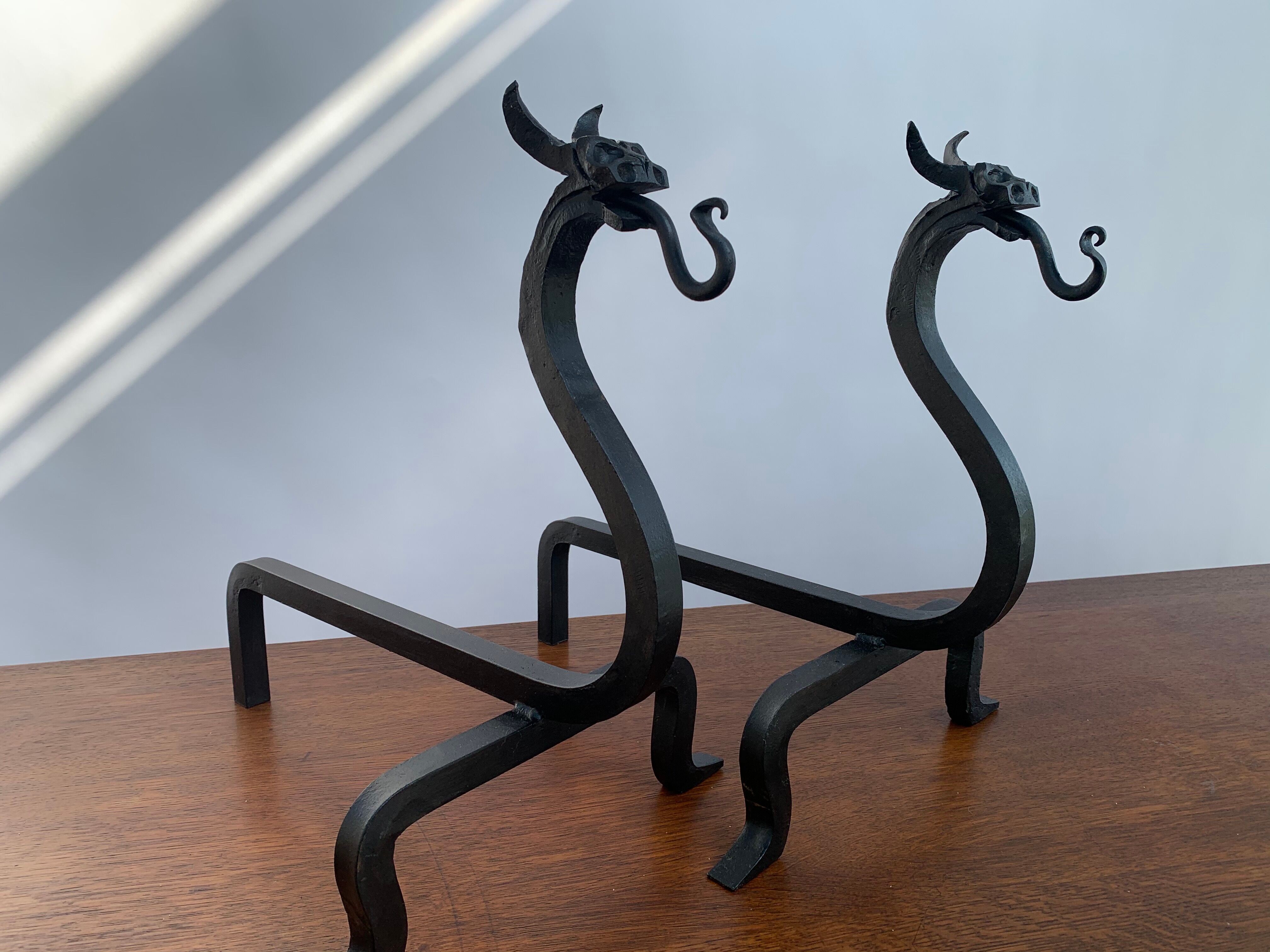 Pair of wrought iron pegs 1960