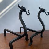 Pair of wrought iron pegs 1960