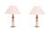 small Classic Greek Pink Marble table lamps 1980s Italy