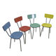 Ensemble de quatre chaises en formica coloré années 60