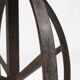 Industrial black metal stool with unique frame, France ca. 1920