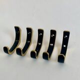 Brass wall hooks from Herta Baller, set of 5