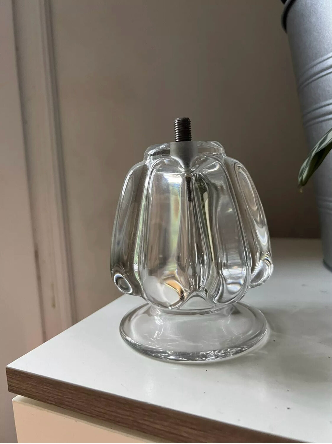 Pied de lampe en cristal style Daum Baccarat 1940