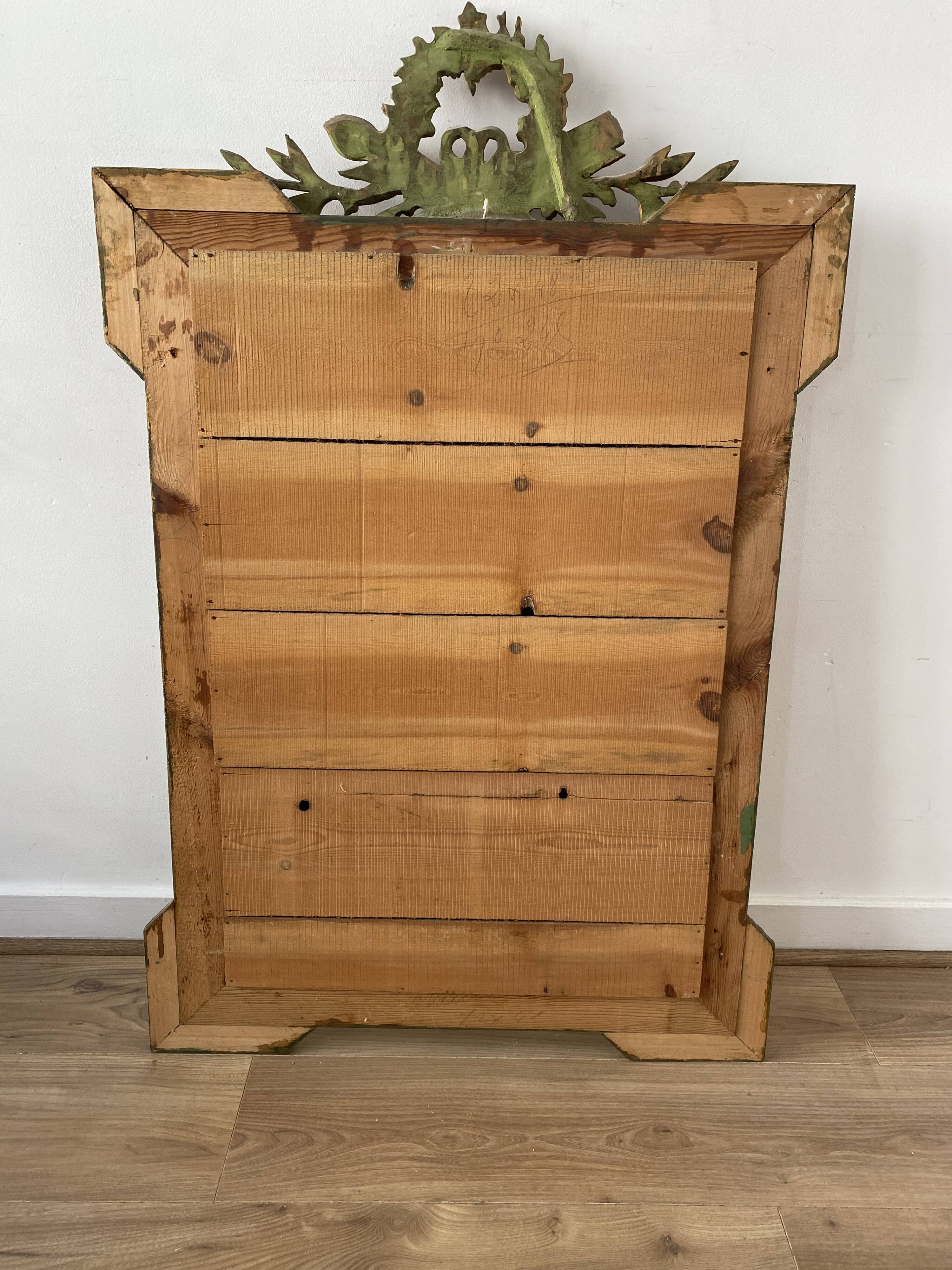 Old mirror with pediment  72x112cm