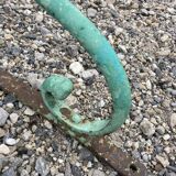 Green wrought iron garden table