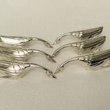 Set of 6 silver metal knife holders in the shape of a swan or goose festive table decoration