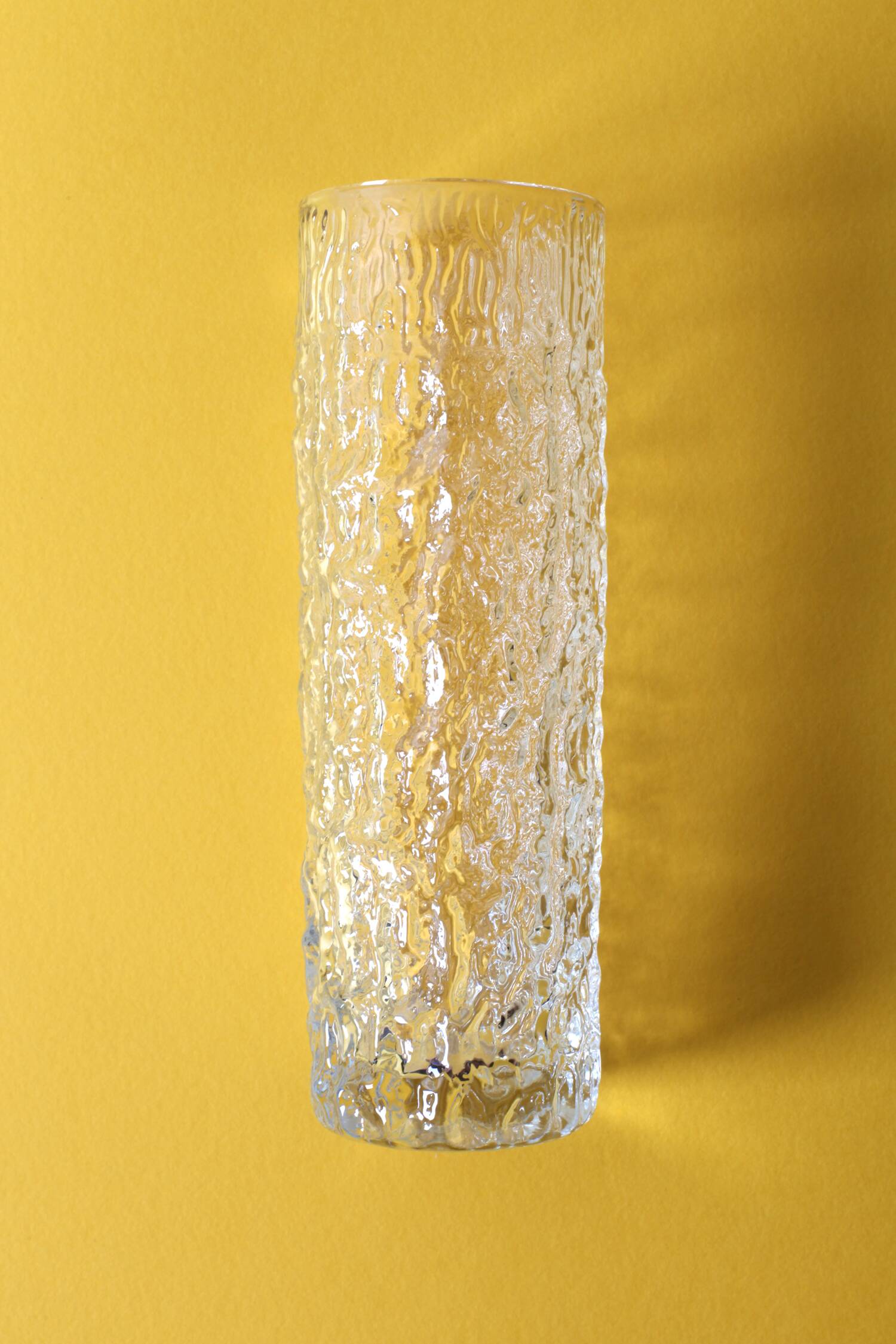 Set of 5 Vintage Bark Patterned Tumblers / Mid-Century Pressed Glass /Italy