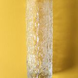 Set of 5 Vintage Bark Patterned Tumblers / Mid-Century Pressed Glass /Italy