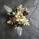 Vintage Florentine floral hand-forged silver-plated 3-light flush mount from Banci Firenze, Italy, Florence 1960s, set of 5