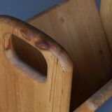 Vintage pine magazine stand, 1970s