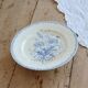 Antique compote dish, ironstone, Jules Vieillard, Bordeaux, blue poppy.