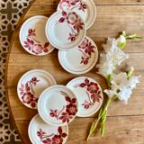 Set of 8 vintage dessert plates Flora