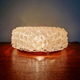 Large brass and frosted glass ceiling light, Hillebrand Lighting, 1970.