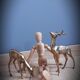 Duo cerf et biche en laiton