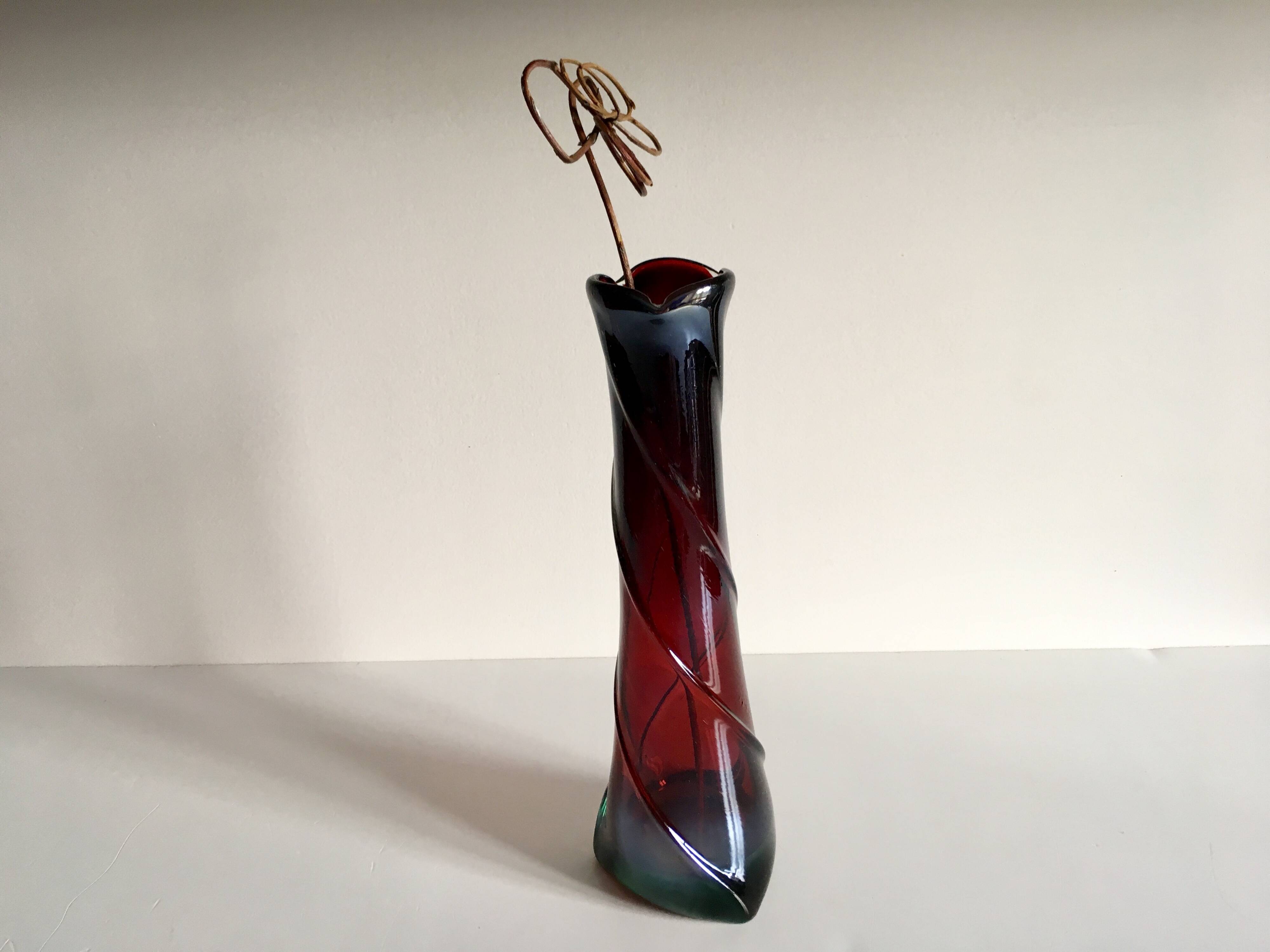 Modernist art deco crystal vase