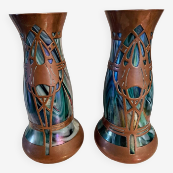 Paire de vases Jugendstil art nouveau