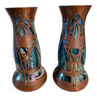 Paire de vases Jugendstil art nouveau