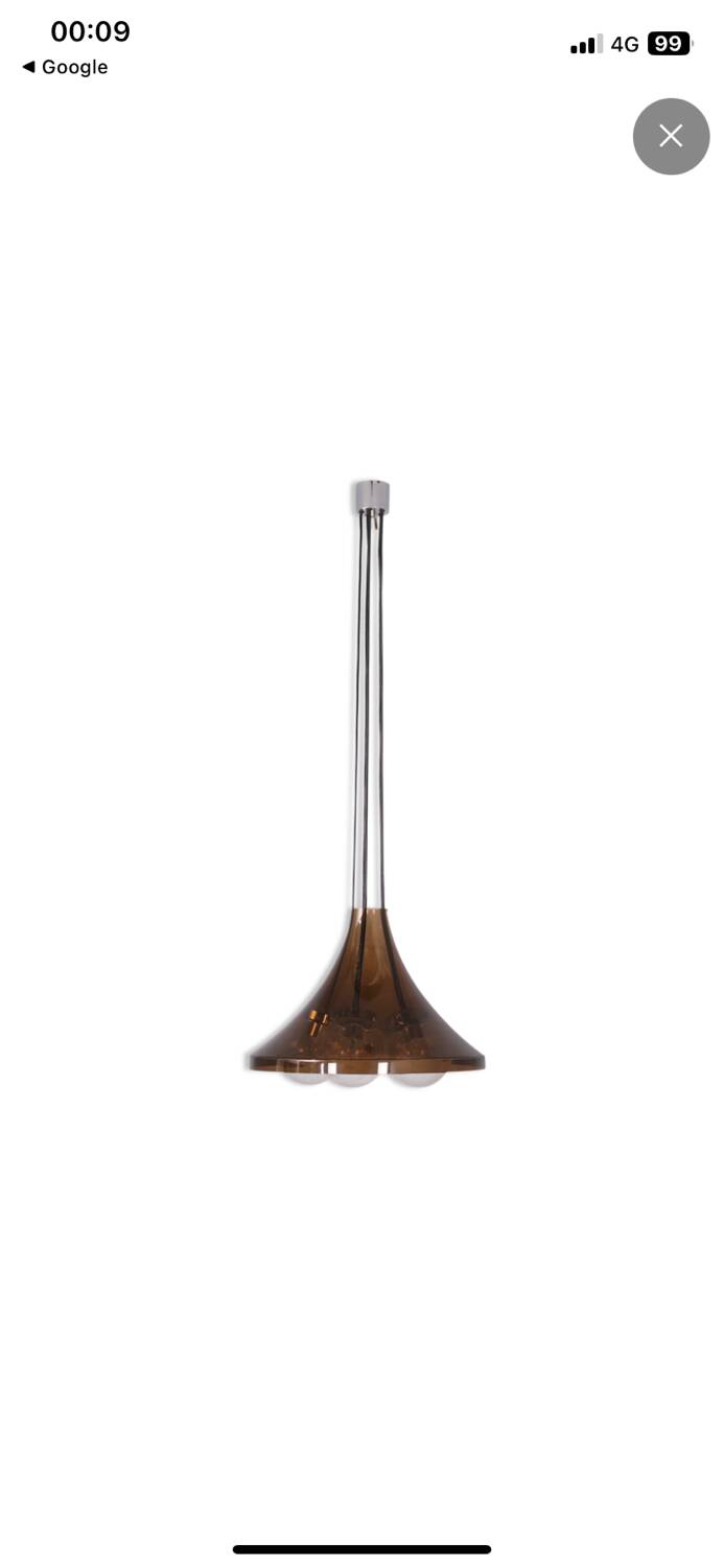 70s plexiglass tulip pendant light / chandelier