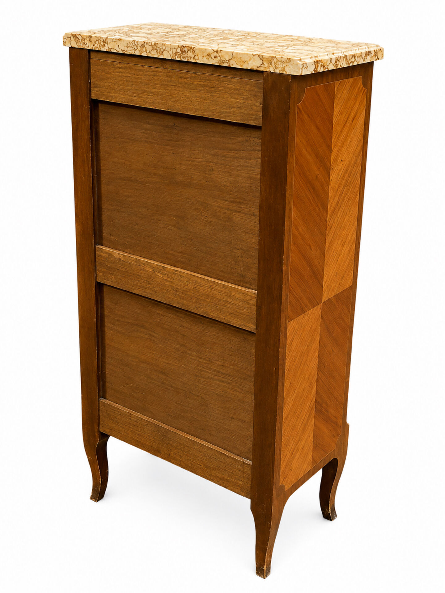 Louis XV style chest of drawers, Rosewood veneer and marquetry.