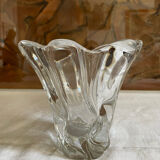 Crystal tulip vase sign Daume France