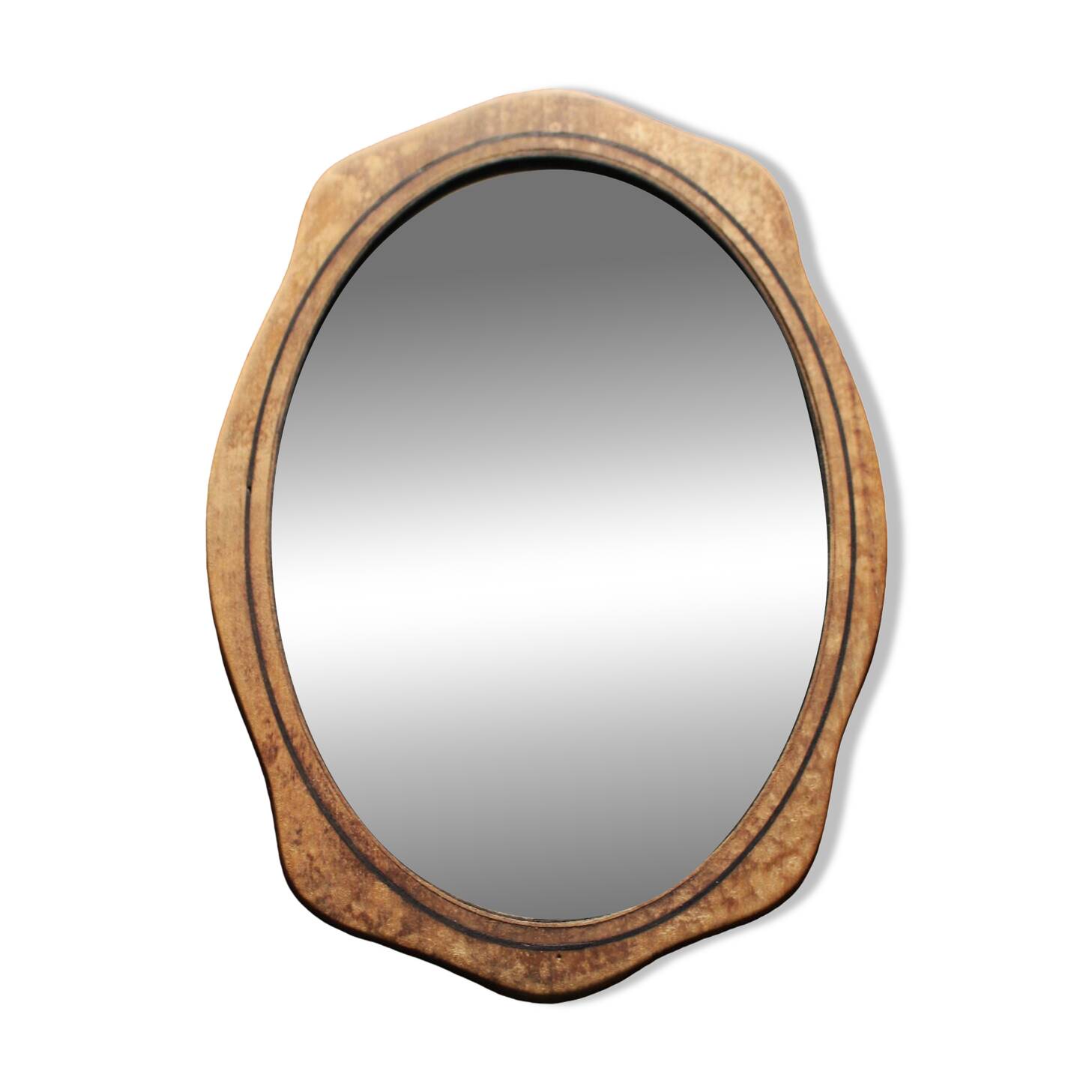 Small old wooden mirror