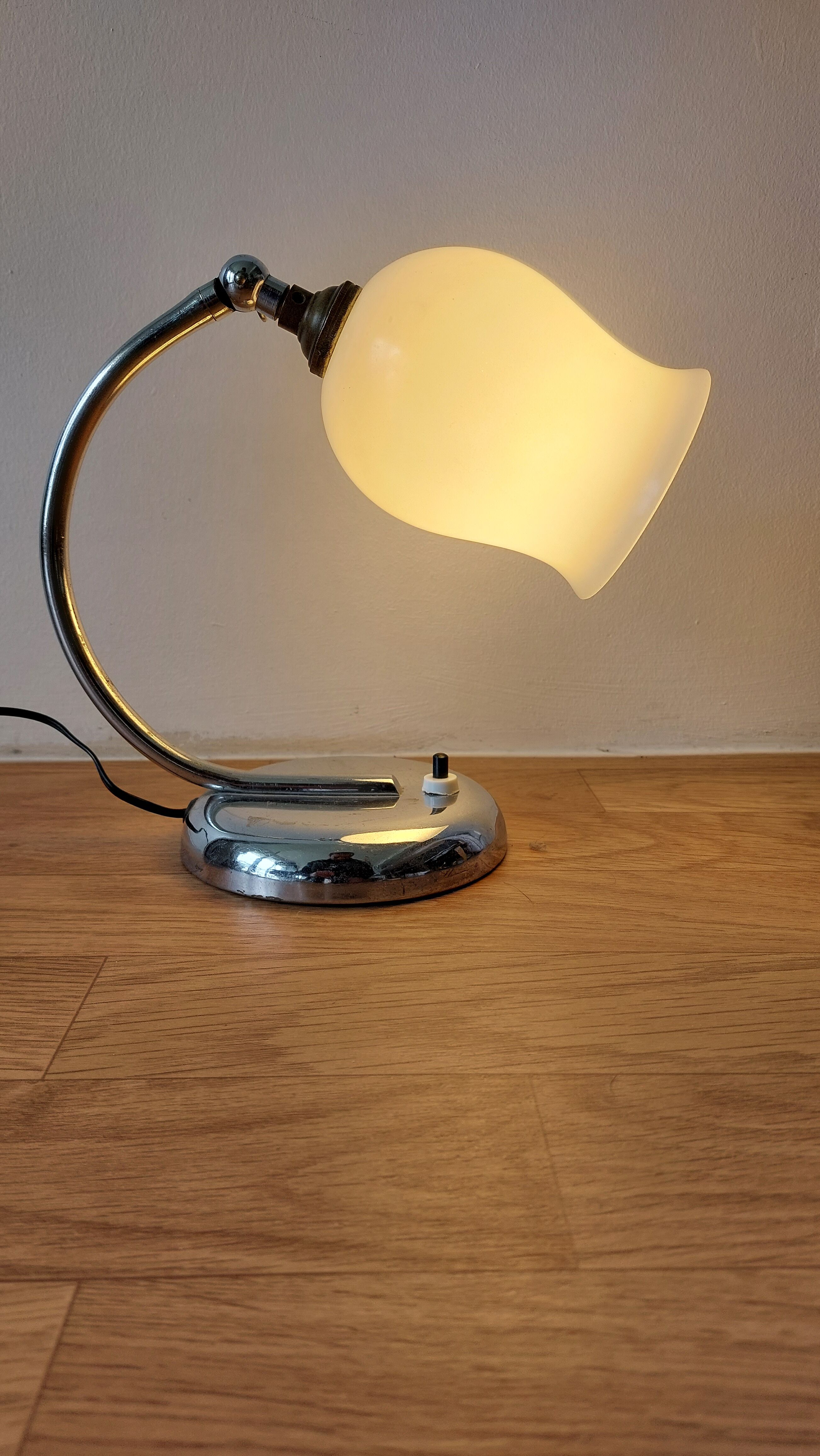 Art Deco chrome ball lamp.