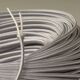 Painted plaster lamp, new 2 M fabric cable, fabric lampshade