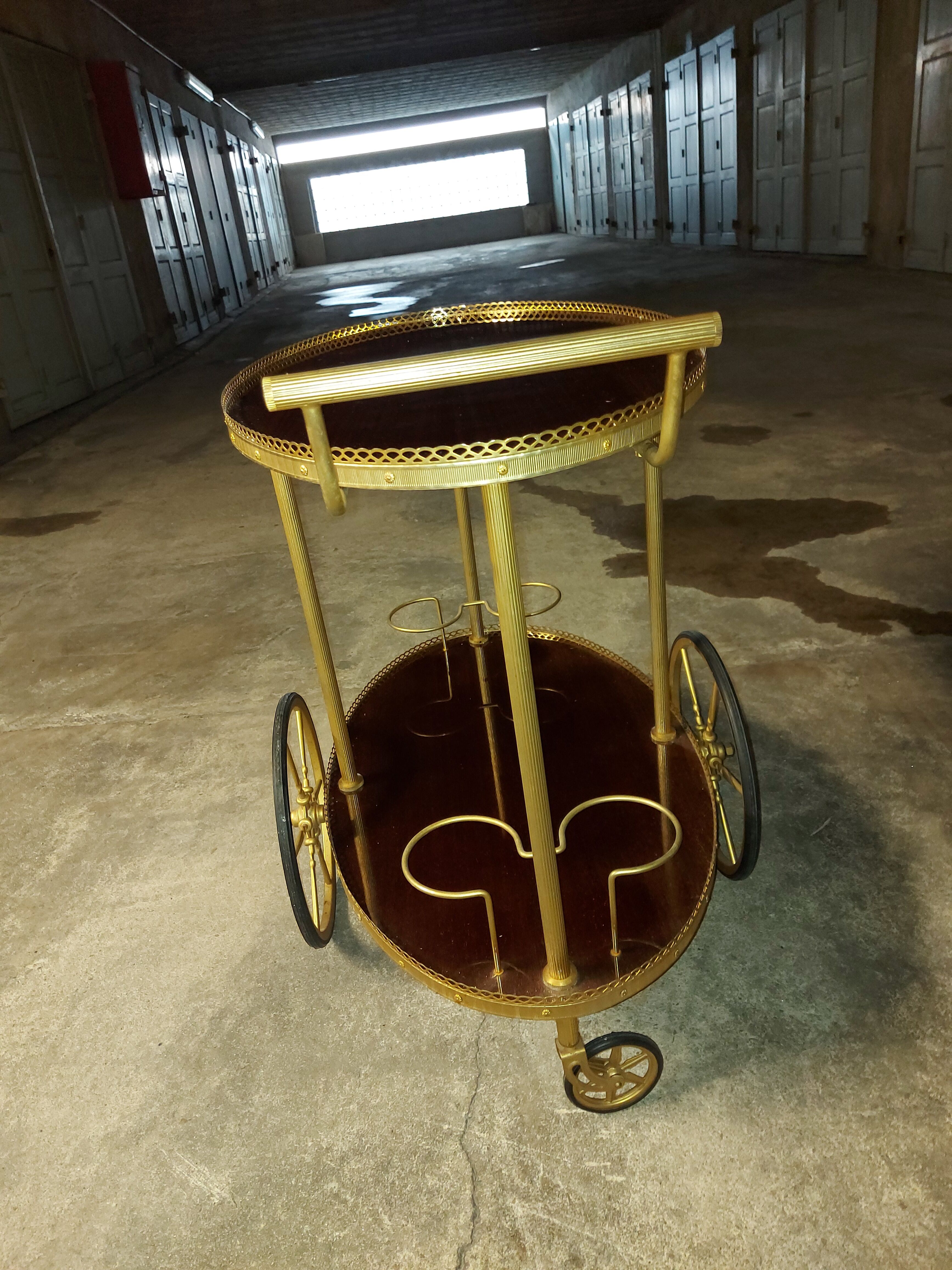 Vintage mahogany roll bar