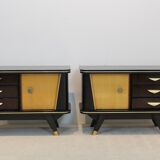 Paire de tables de chevet en bois hollandais, années 1950