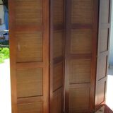 Screen 4 leaves in cherry and bamboo