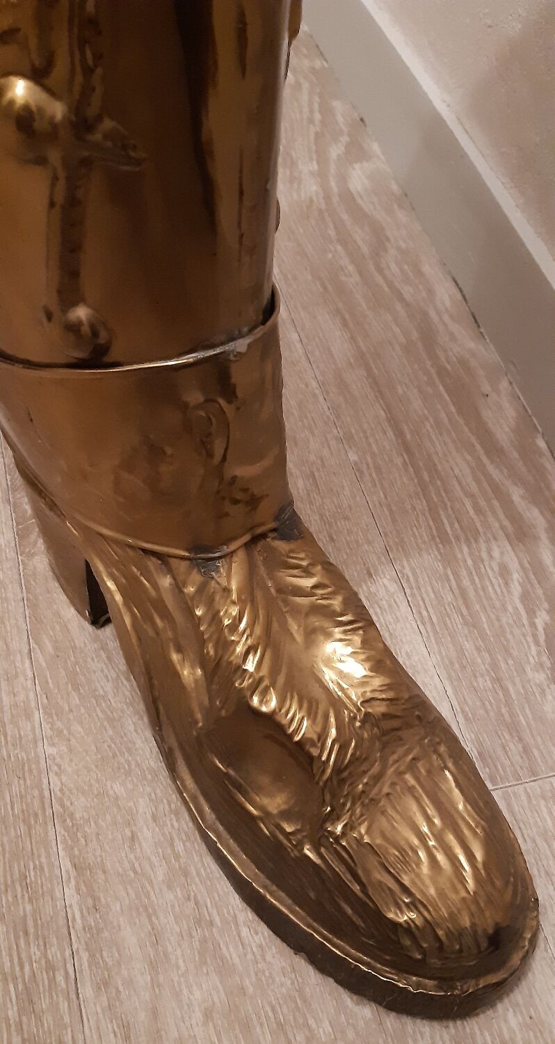 Brass boot umbrella stand