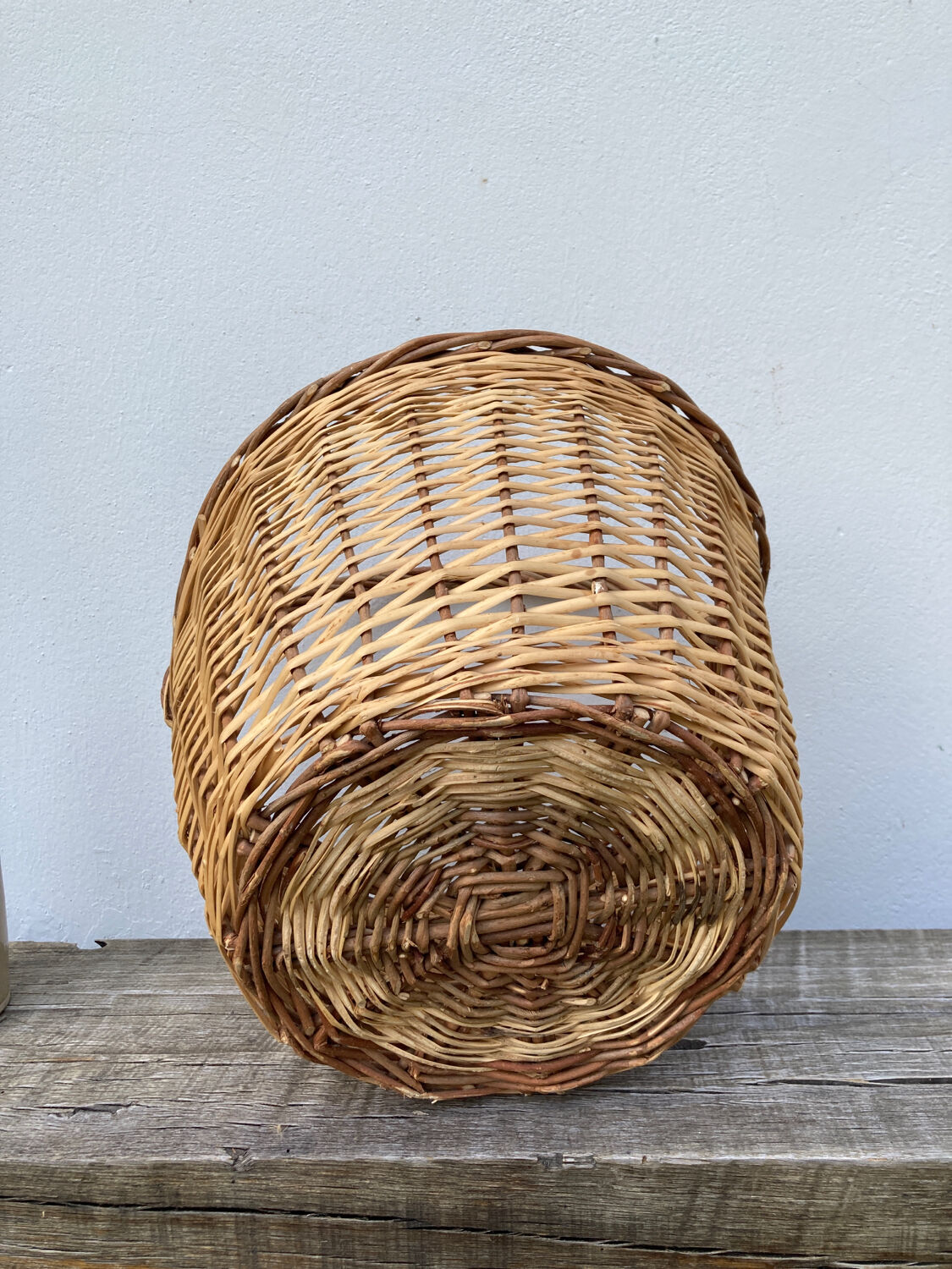 Old woven wicker basket