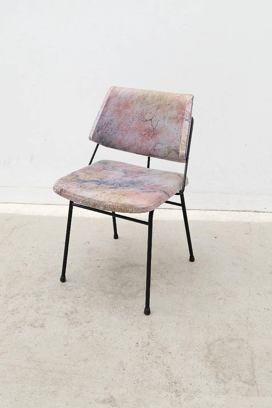 Chaise en métal et tissu, 1950