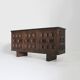 Vintage Brutalist Spanish carved sideboard credenza