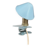 Lampe à pince champignon en aluminium bleu années 50 60