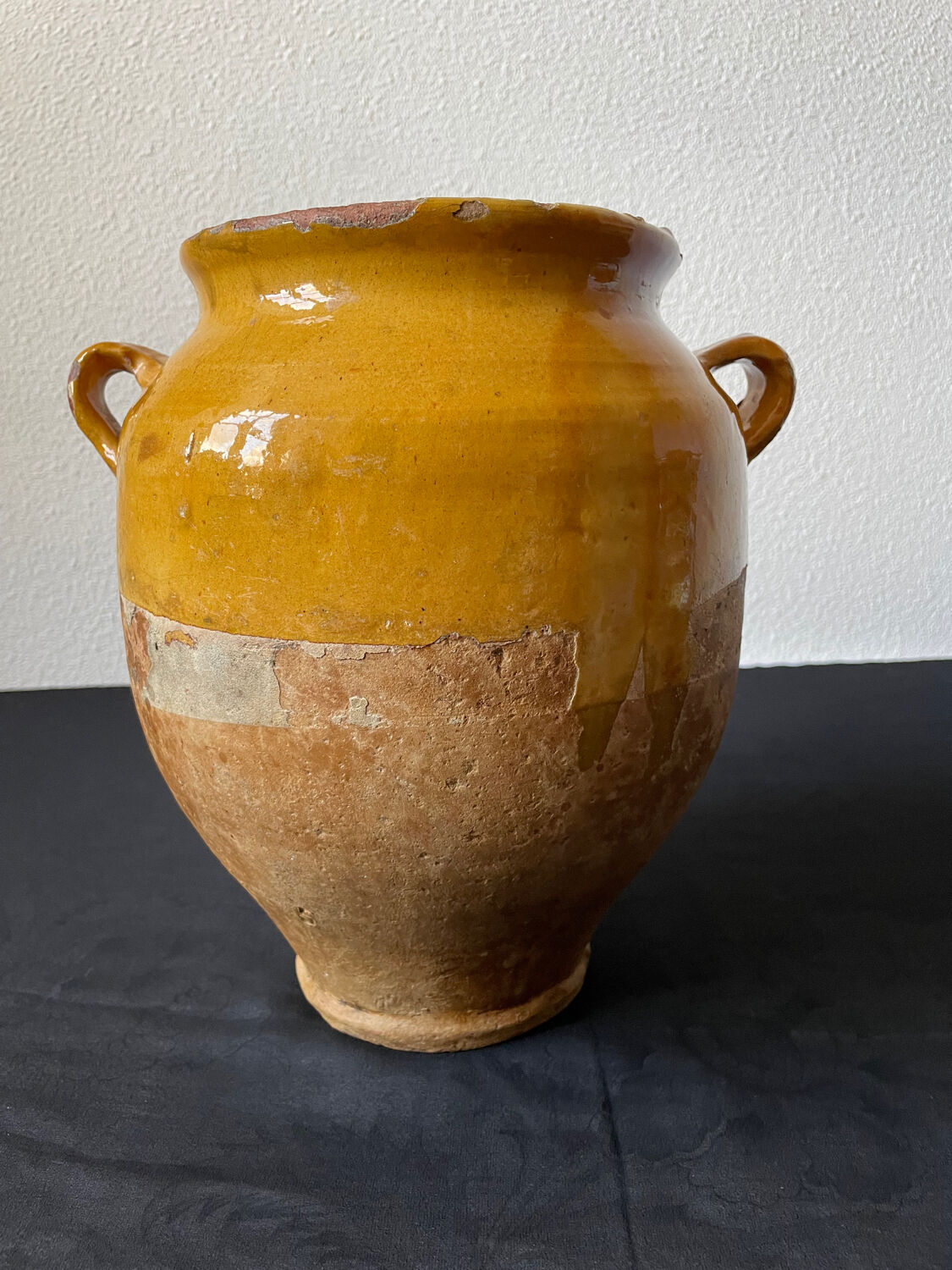 Old pot confit / fat glazed terracotta yellow southwest France