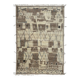 Tapis fait main de style marocain moderne. 100 % laine naturelle. Options personnalisées disponibles.
