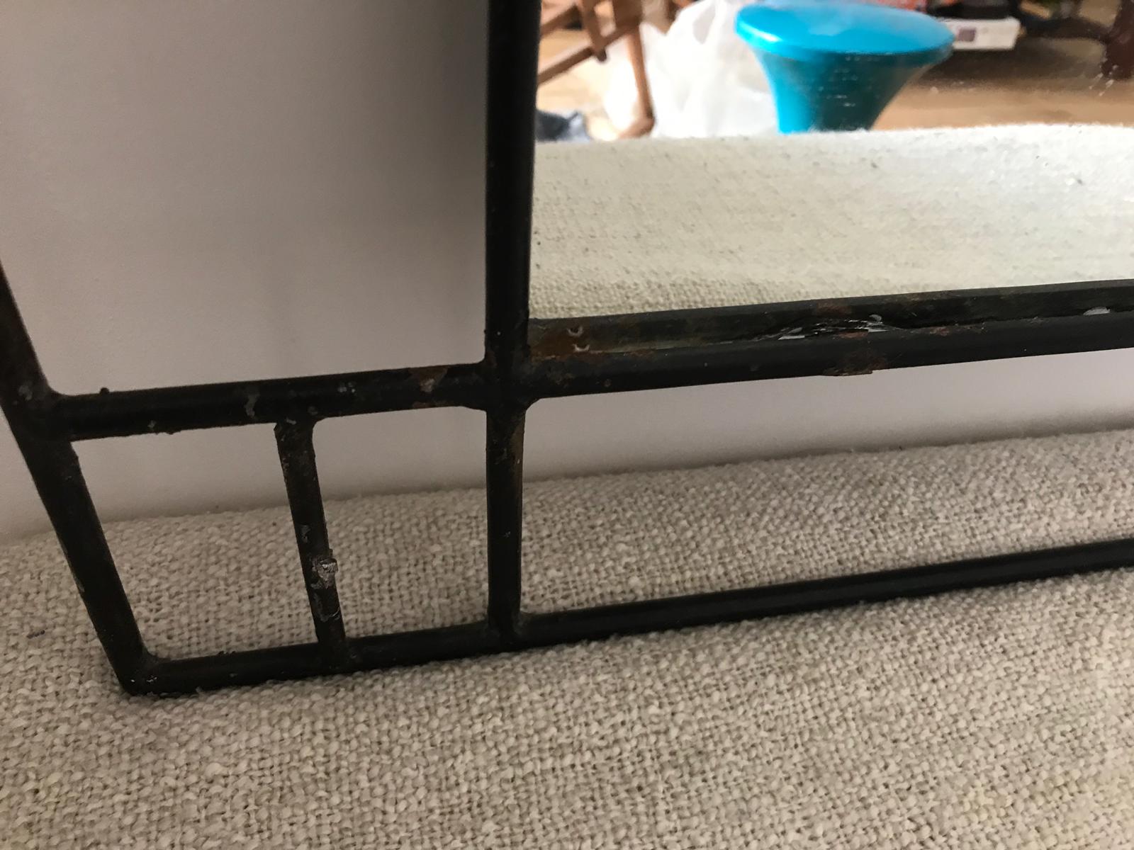 Black iron mirror, 51x71cm