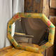 Miroir biseauté, de forme octogonale, en bois