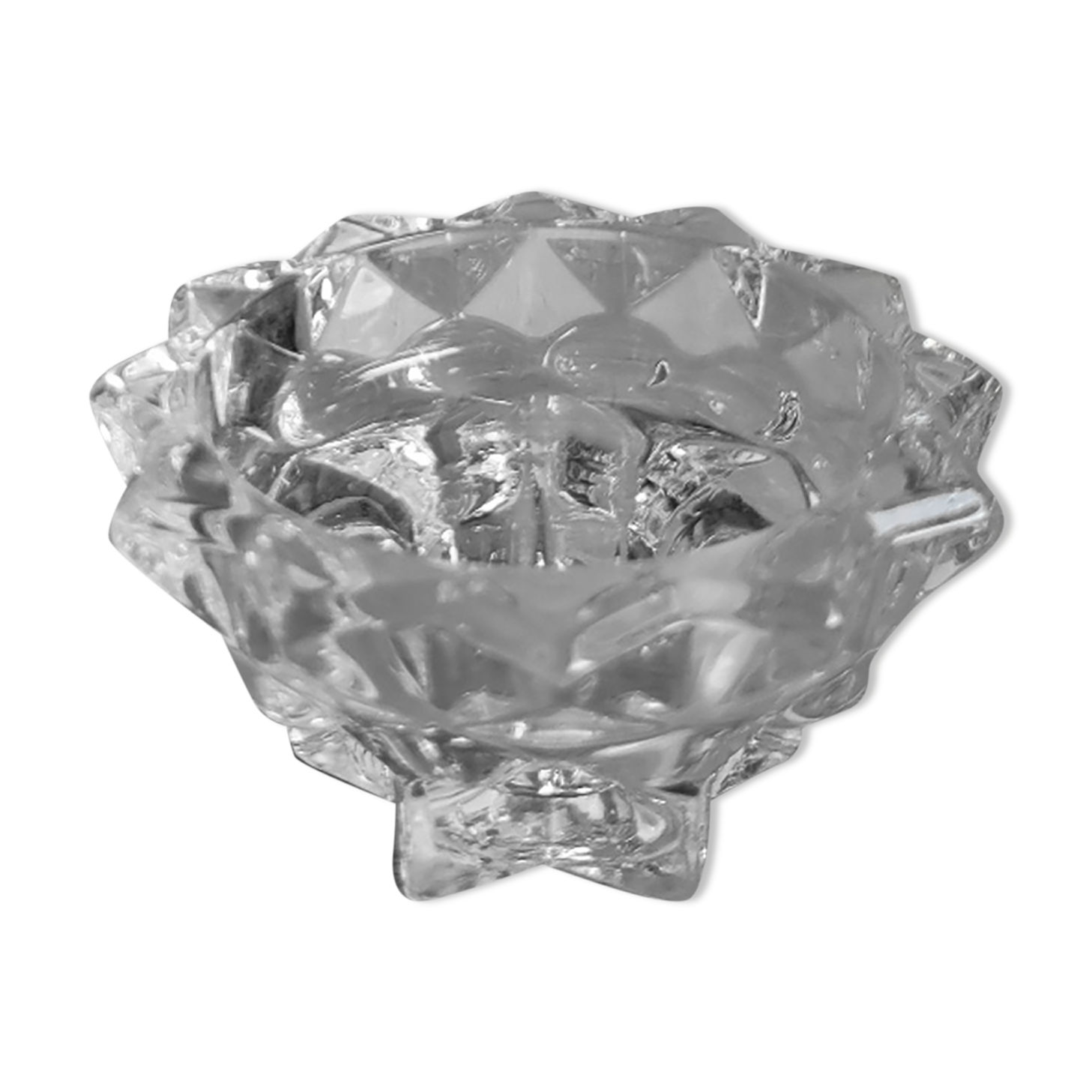 Star thick glass candle holder