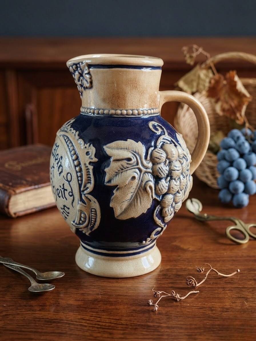 Old Stoneware Wine Jug from Westerwald, Germany